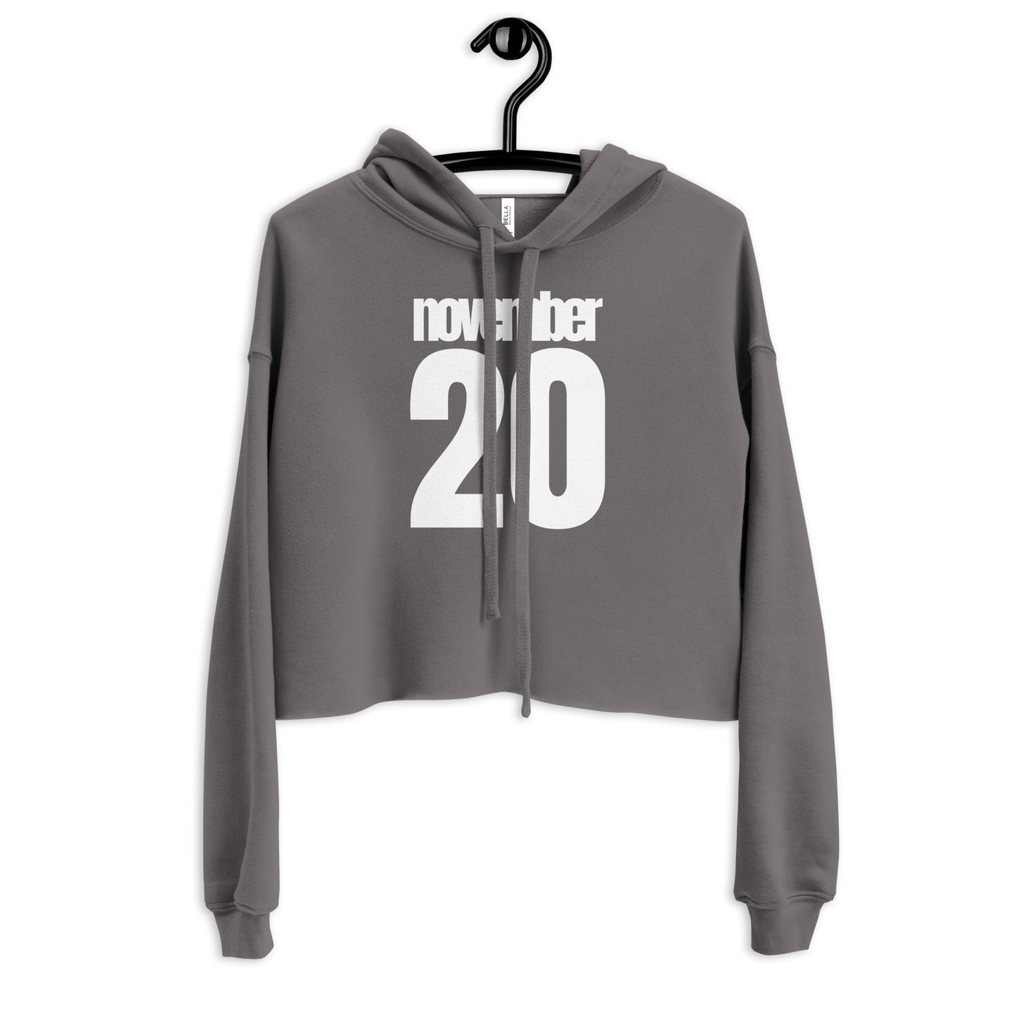 Remember November 20 Black Cropped Hoodie