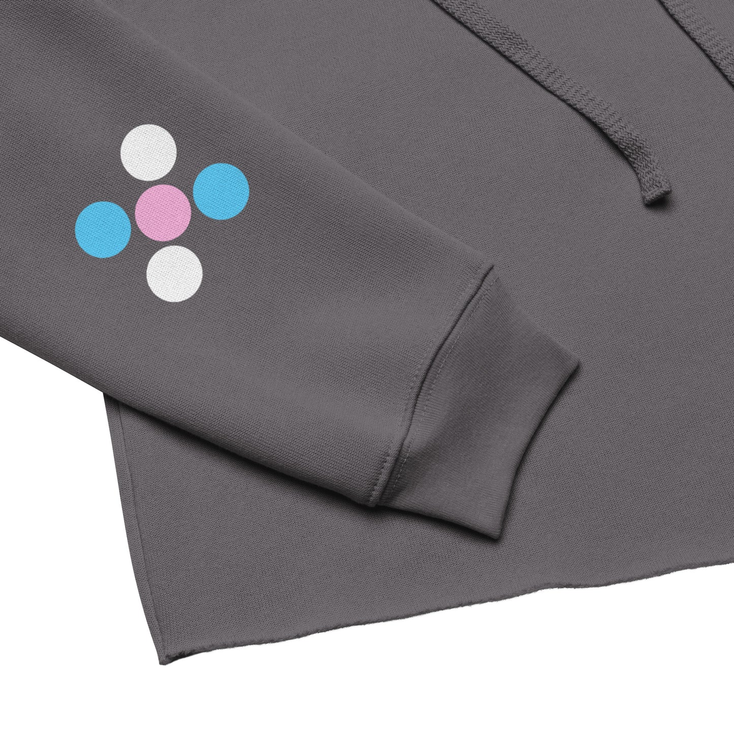 Blue Pink White 'Pride Five Dots' Cropped Hoodie