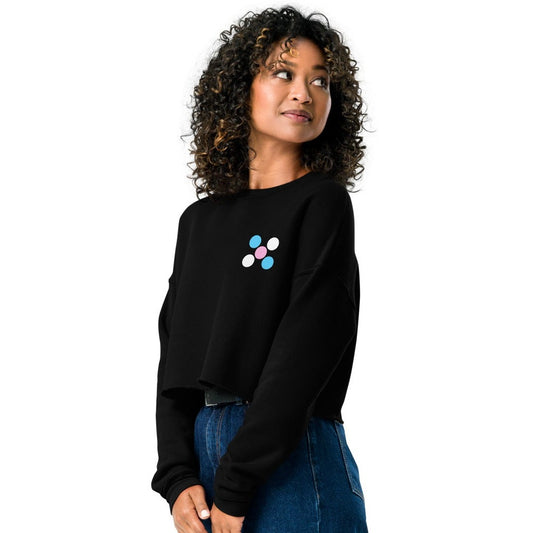 Blue Pink White Pride 'Five Dots' Black Cropped Sweat-Top