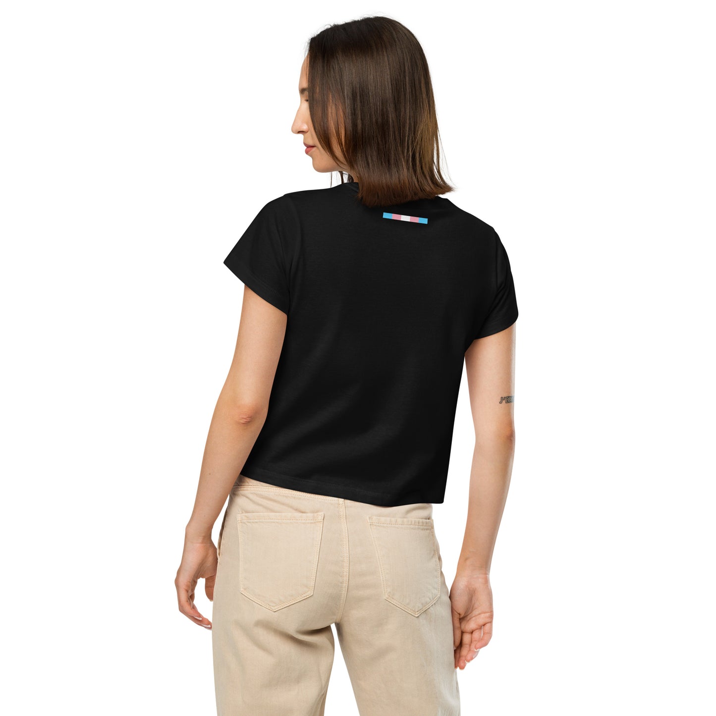 Teen Purple Label Vegan Beauty Care Logo Black High-Waisted T-Shirt