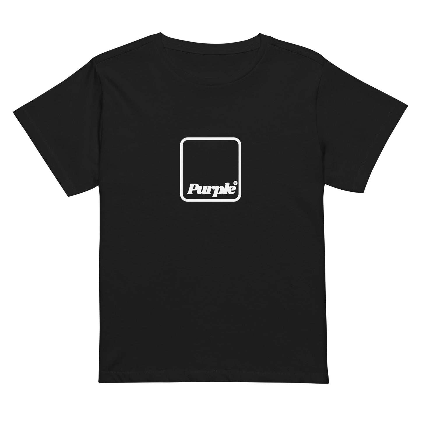 Teen Purple Label Vegan Beauty Care Logo Black High-Waisted T-Shirt