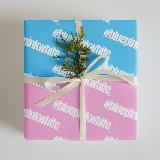 Blue Pink White Pride Gift Wrapping Paper Sheets
