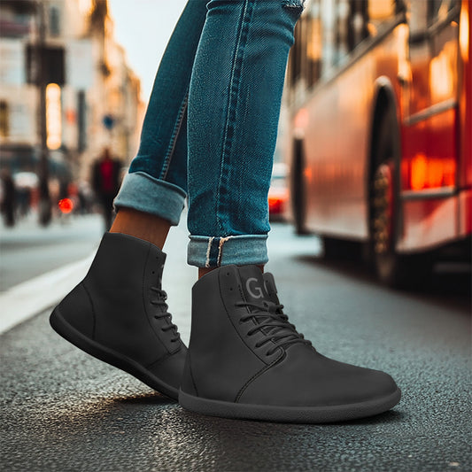 GOK Black Barefoot High-Top Sneakers