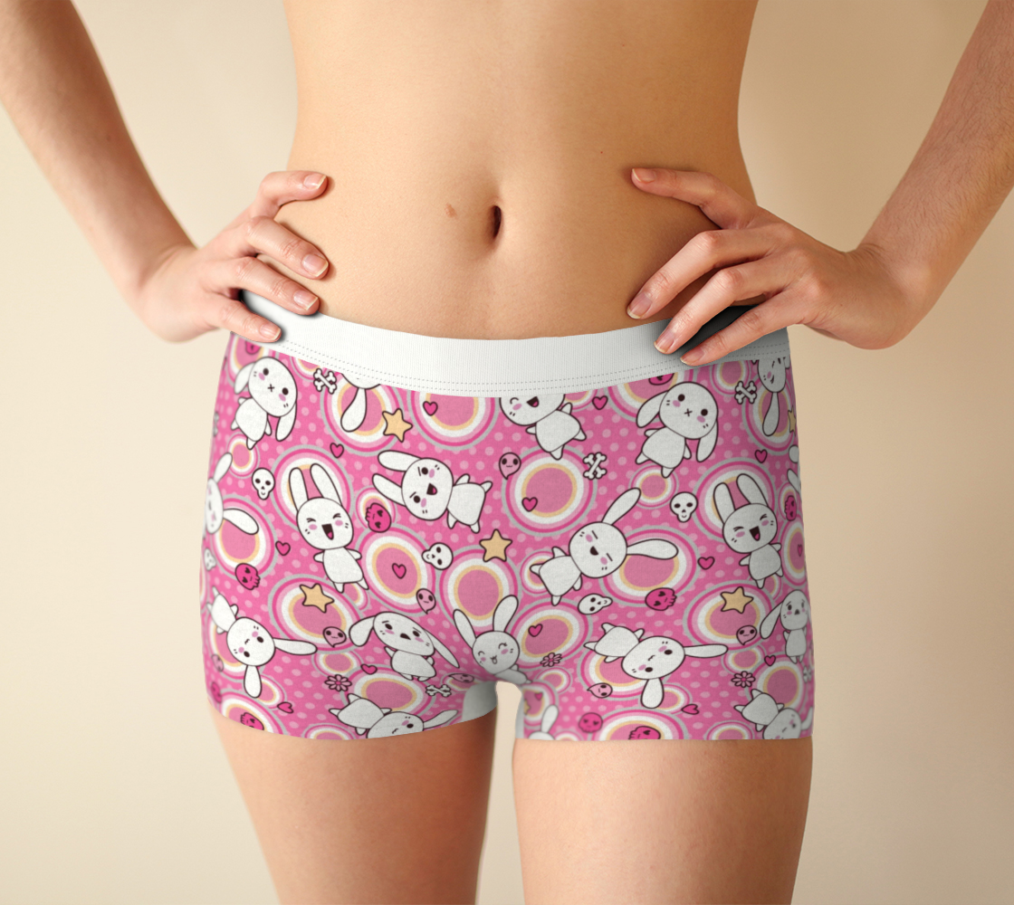 Kawaii Doodle Bunny Boyshorts