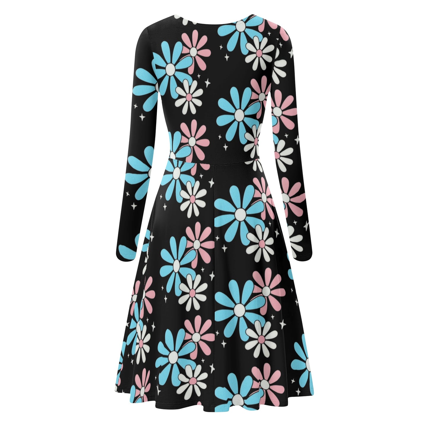 Women's Long Sleeve Ruffle Dress