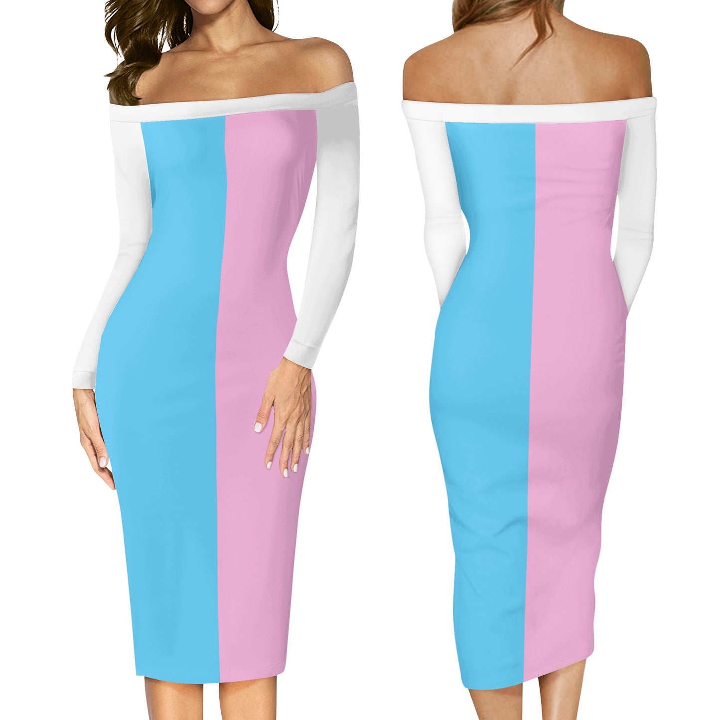 Women's Long Sleeve Off The Shoulder Lady Dress