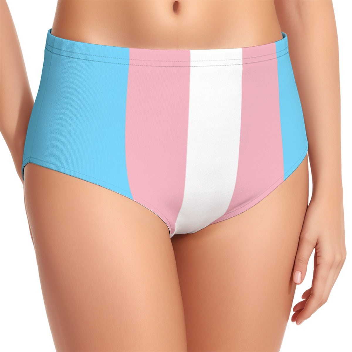 Blue Pink White Pride Halter Neck Swimsuit Set