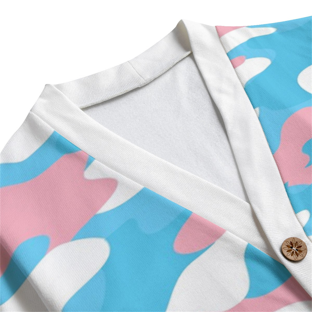 S-5XL Blue Pink White Pride Camouflage Hacci Cardigan