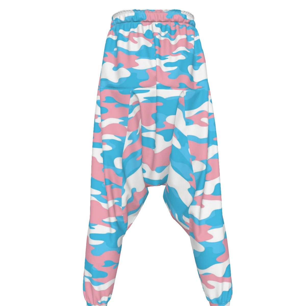 Trans Coloured Trans Camouflage Baggy Drop-Crotch Loose Trousers