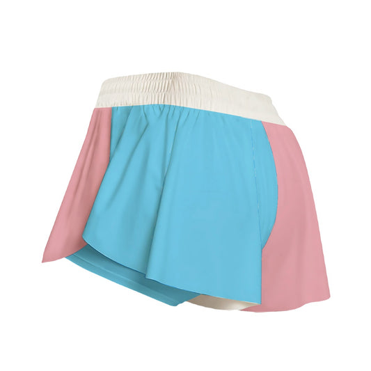 Blue Pink White Paris Pride Fitness Sport Culottes