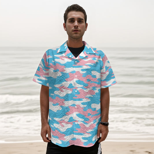 Teen - Plus Size Blue Pink White Pride Camouflage Box Shirt