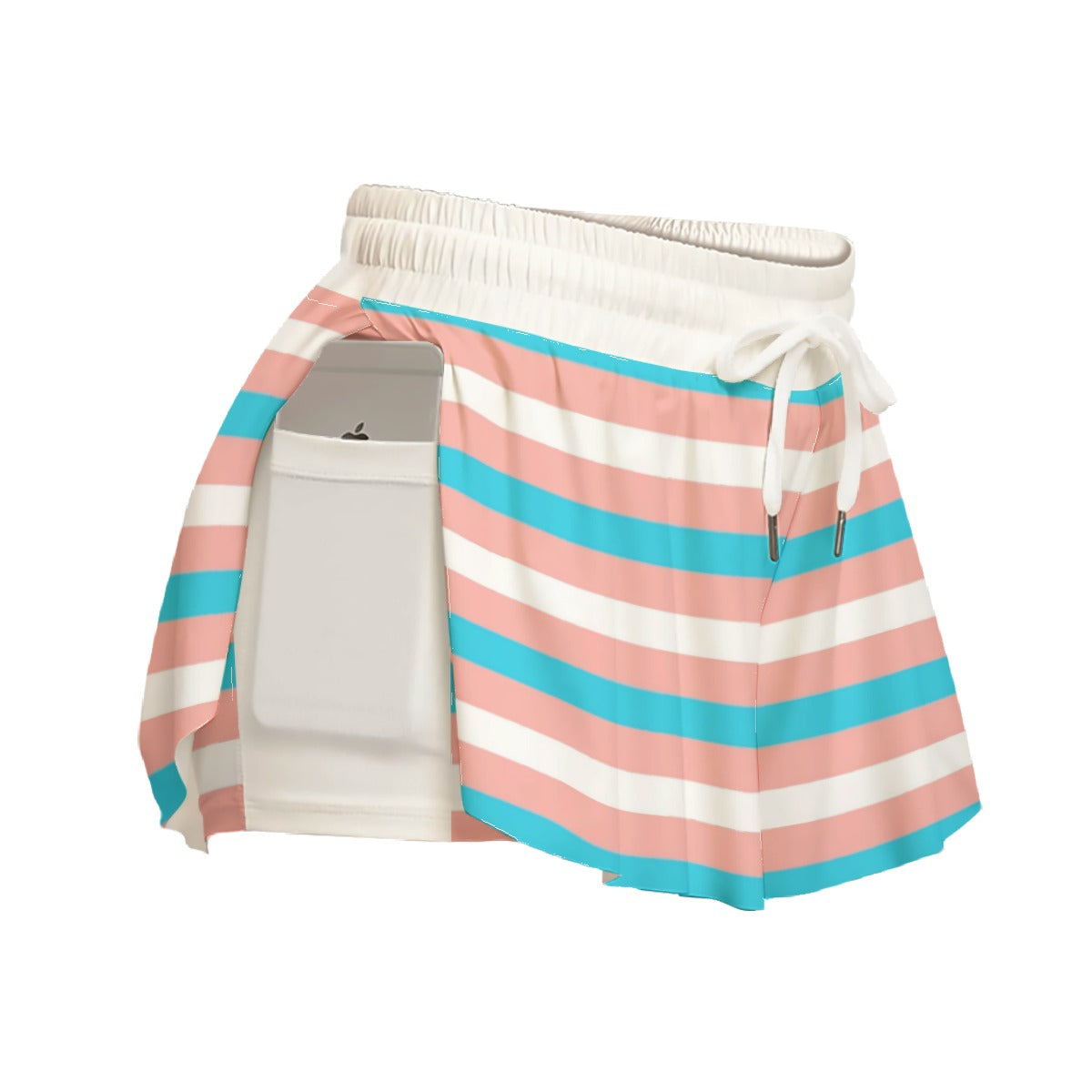 Blue Pink White Pride Candy-Striped Fitness Sport Culottes