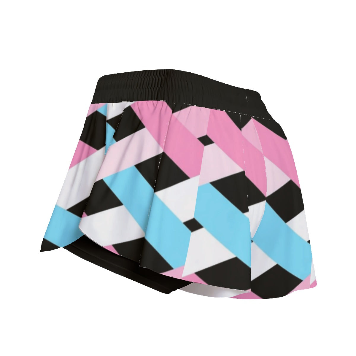 Blue Pink White Pride Lattice Black Fitness Sport Culottes