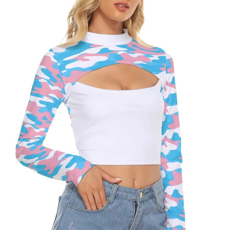 Pride Camouflage Hollow Chest Tight Sports Crop