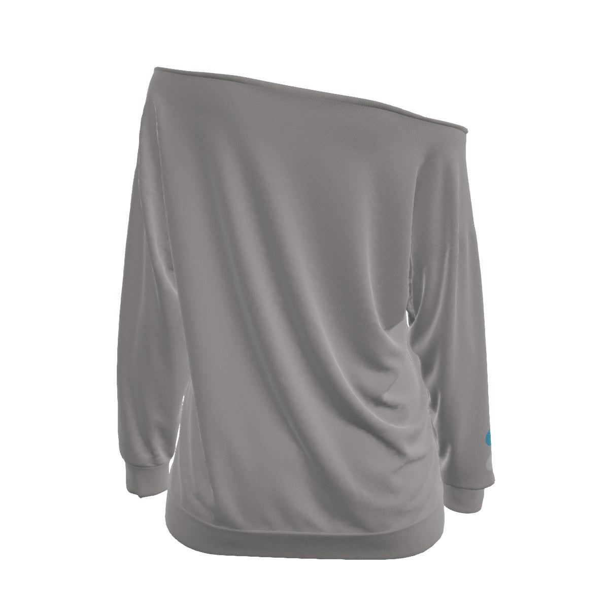 Blue Pink White Pride 'Five Dots' Light Grey Off-Shoulder Sweatshirt