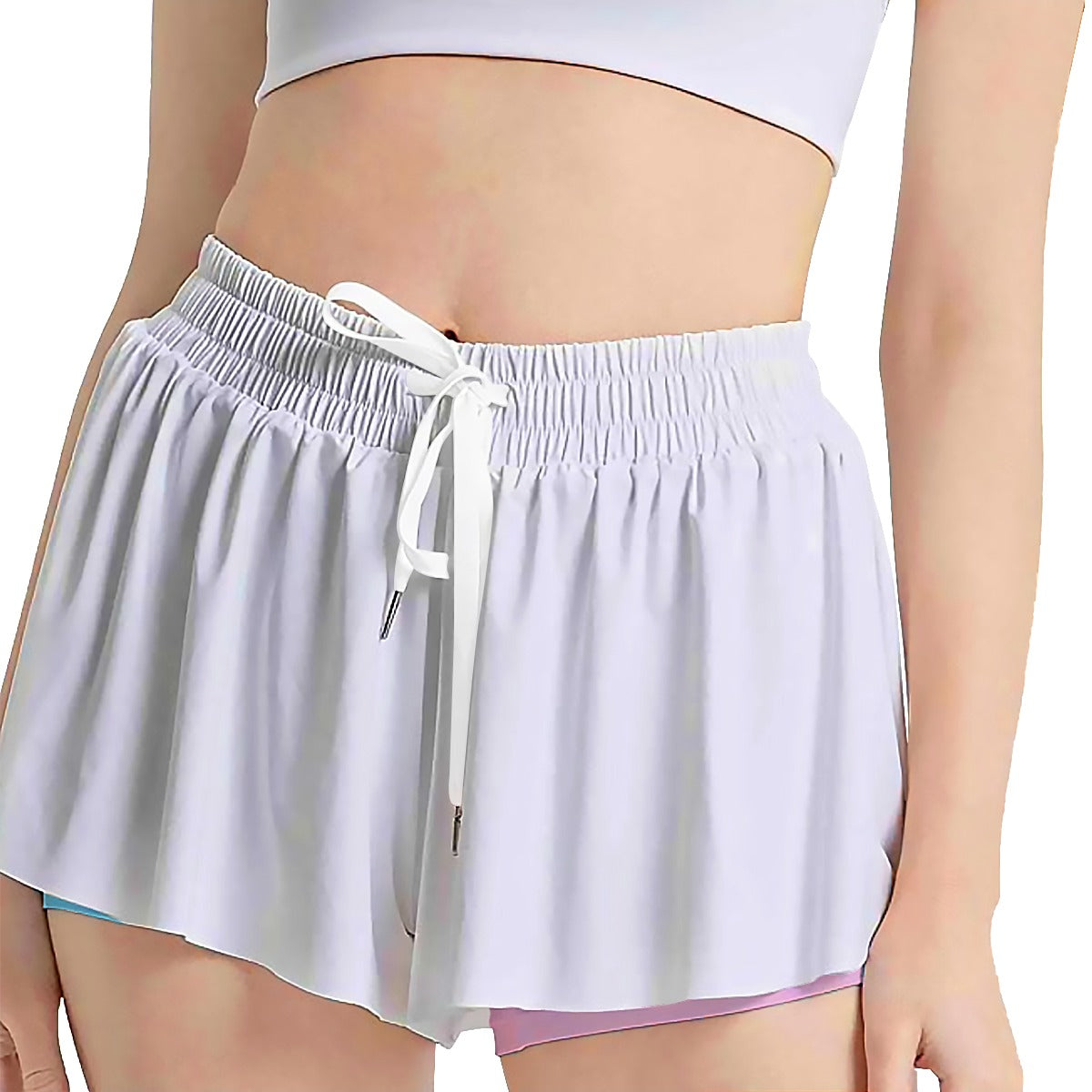 Blue Pink White Paris Pride Inner White Fitness Sport Culottes