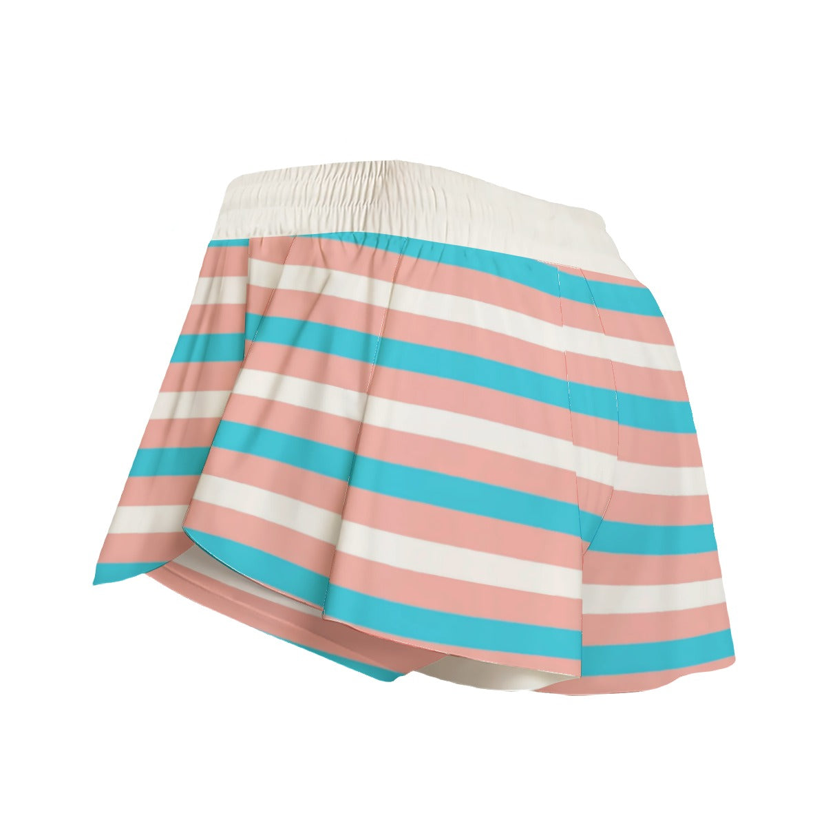 Blue Pink White Pride Candy-Striped Fitness Sport Culottes