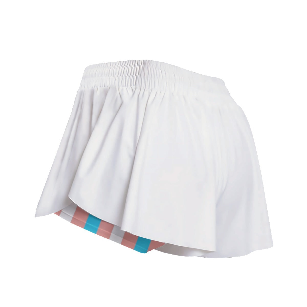 Blue Pink White Pride Candy-Striped Inner White Fitness Sport Culottes