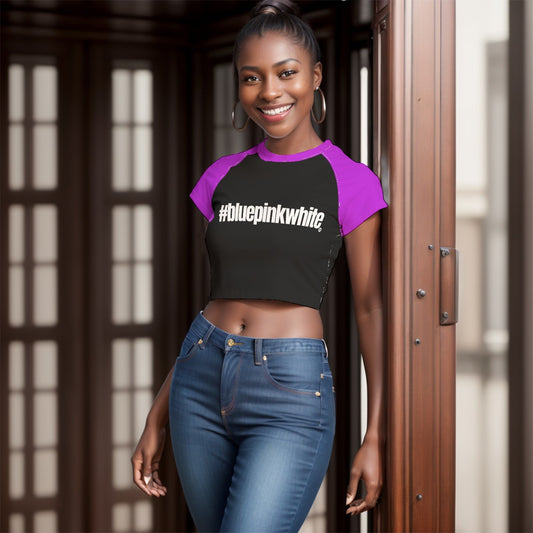 Teen Blue Pink White Pride Fitted Cropped T-Shirt