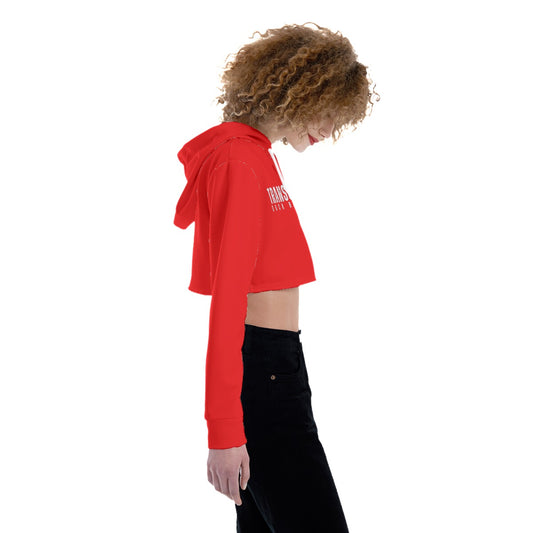 Plus Size 'TRANSGIRLS SUCK BETTER' Red Ruby Hooded Crop Top