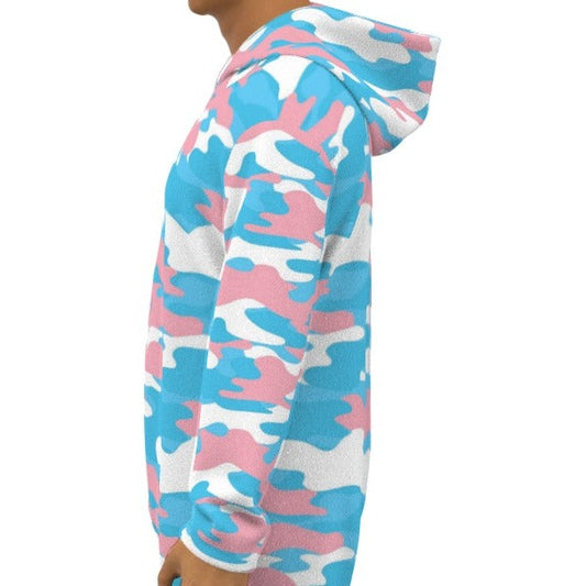 Plus Size Blue Pink White All Over Pride Camouflage Black Fleece Onesie