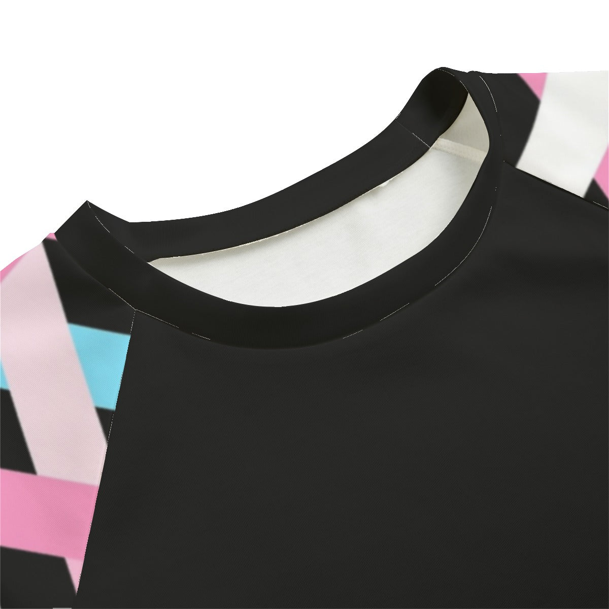 Plus Size Blue Pink White All-Over Pride Raglan Sweatshirt