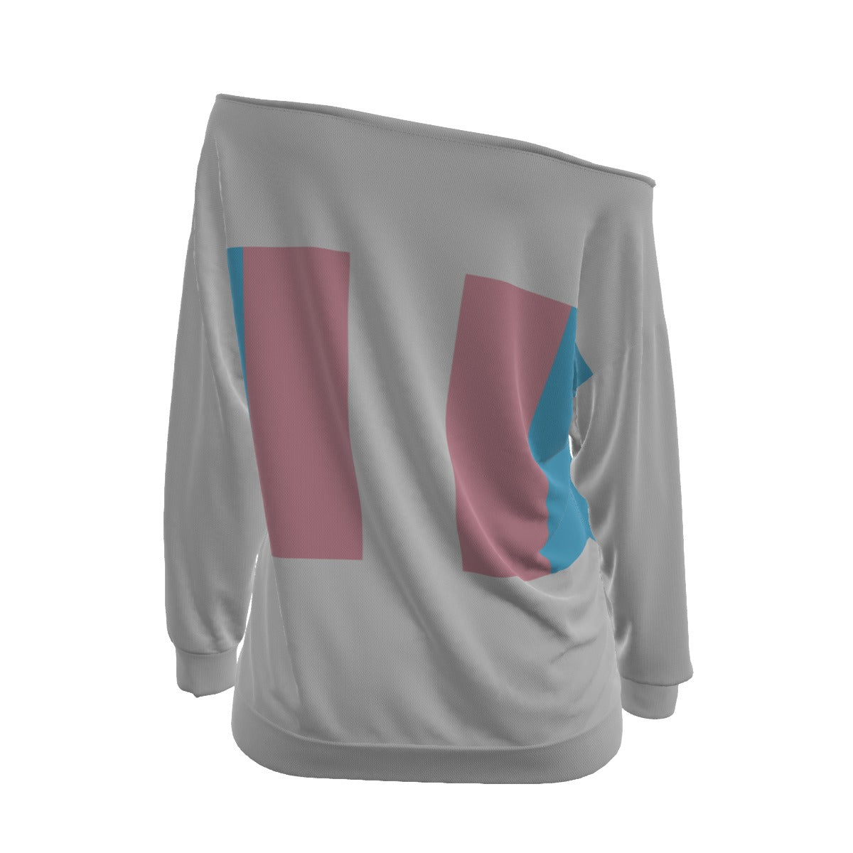 Teen - Plus Size Blue Pink White Trans Pride Off-Shoulder Sweatshirt