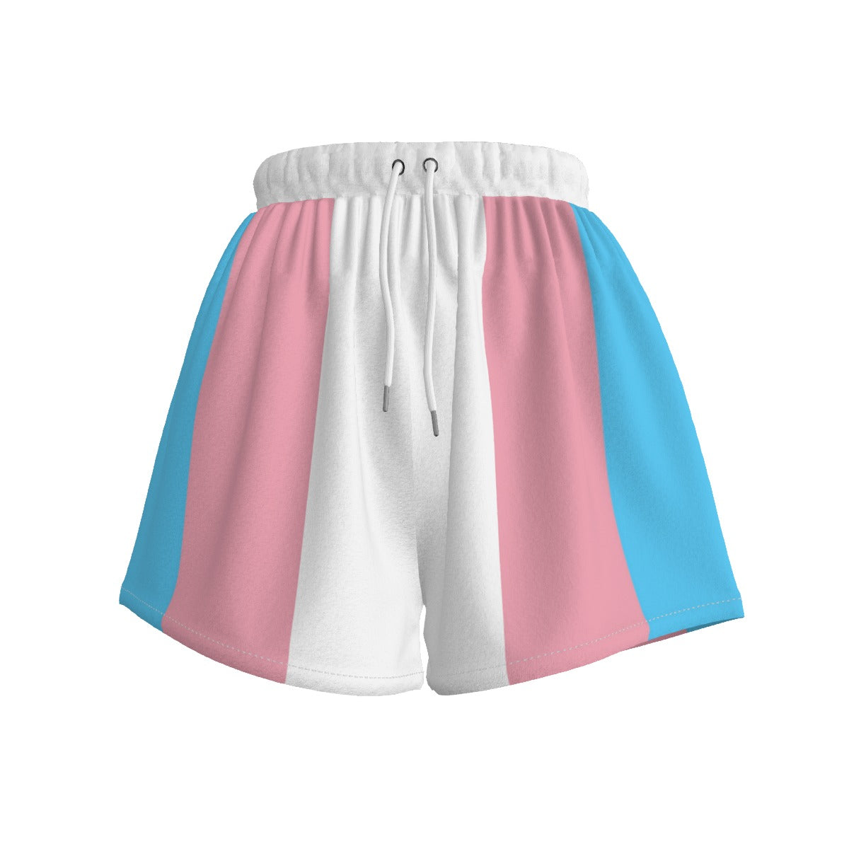 Blue Pink White Trans Pride Colors/White Gym Shorts