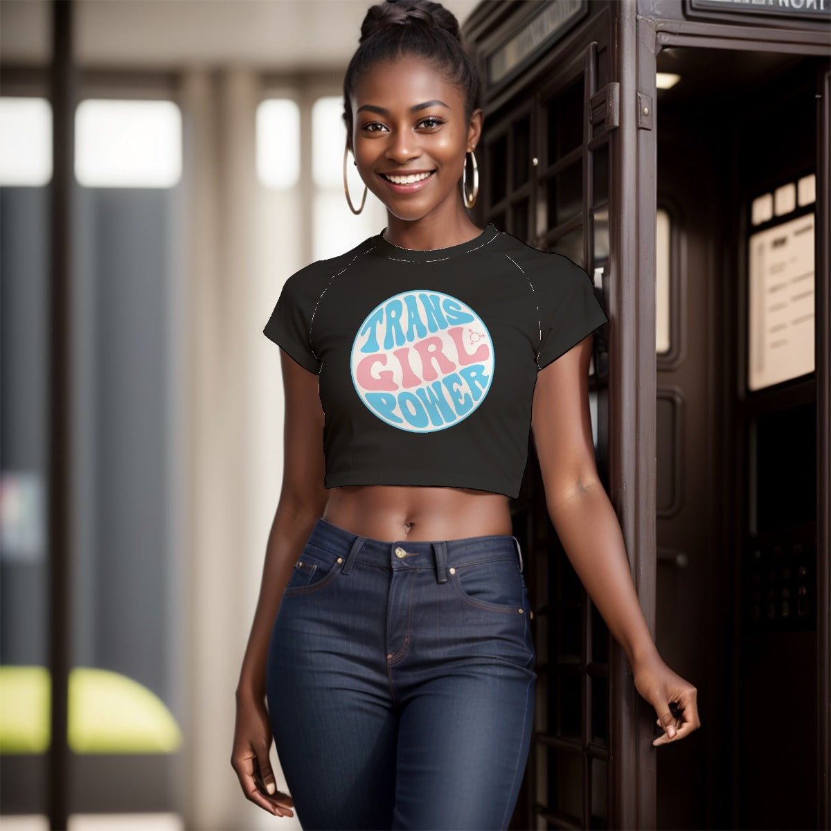 Teen Blue Pink White Pride Fitted Cropped T-Shirt