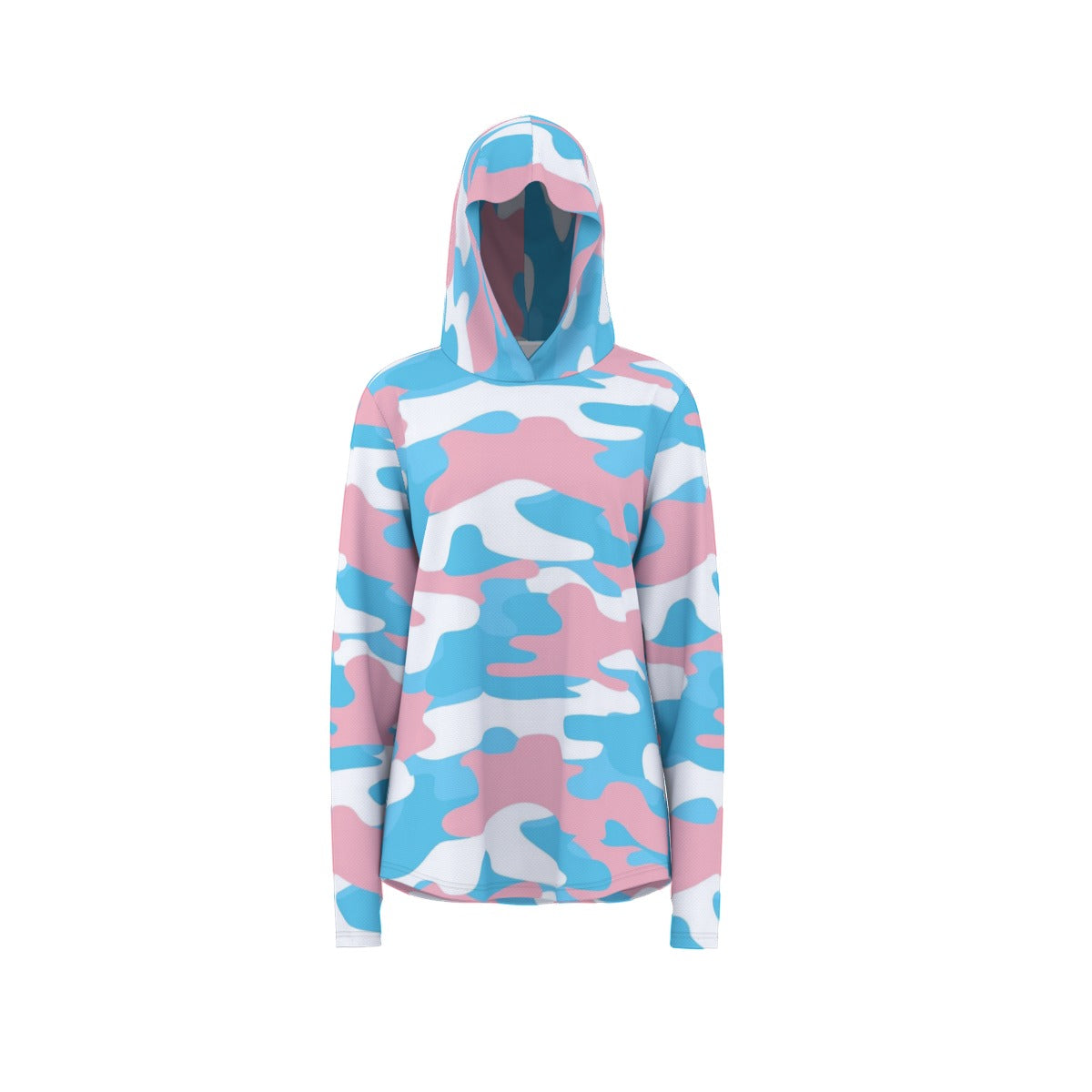 Teen - Plus Size Blue Pink White Pride Camouflage Hooded Pullover