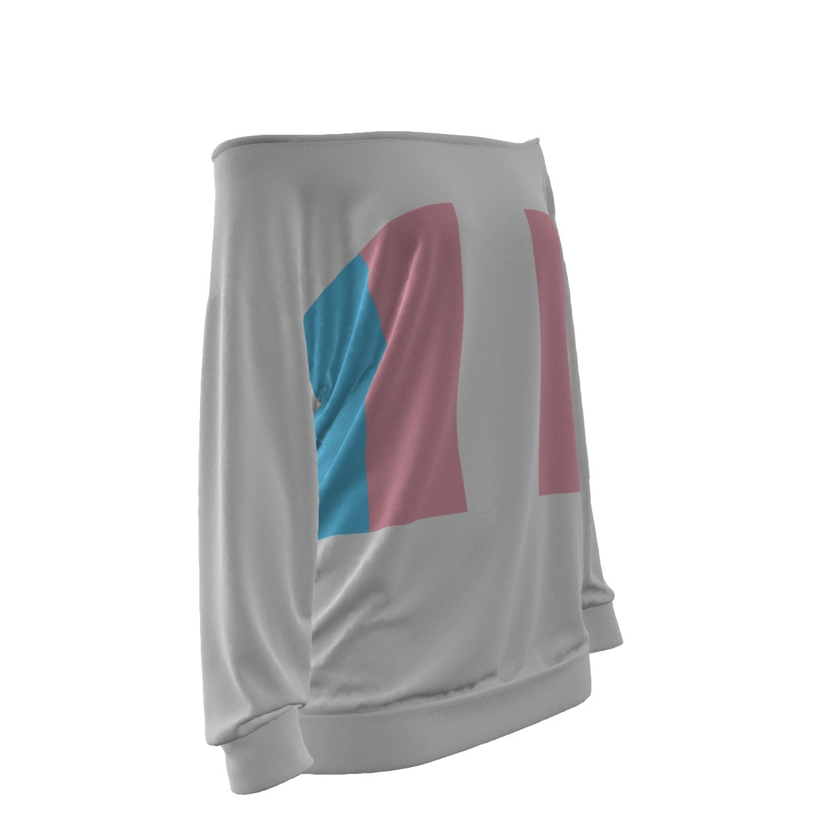 Teen - Plus Size Blue Pink White Trans Pride Off-Shoulder Sweatshirt