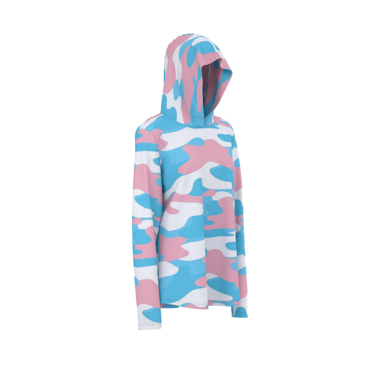 Teen - Plus Size Blue Pink White Pride Camouflage Hooded Pullover