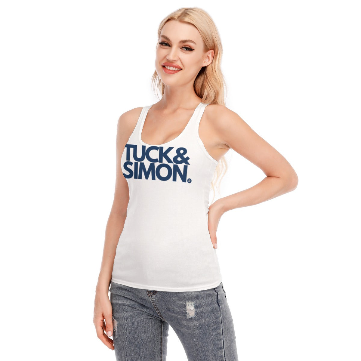 Tuck&Simon White Racer Back Yoga Vest