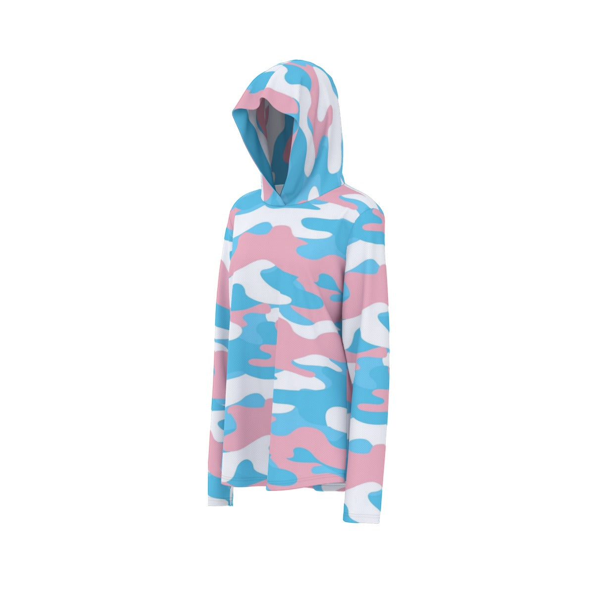 Teen - Plus Size Blue Pink White Pride Camouflage Hooded Pullover