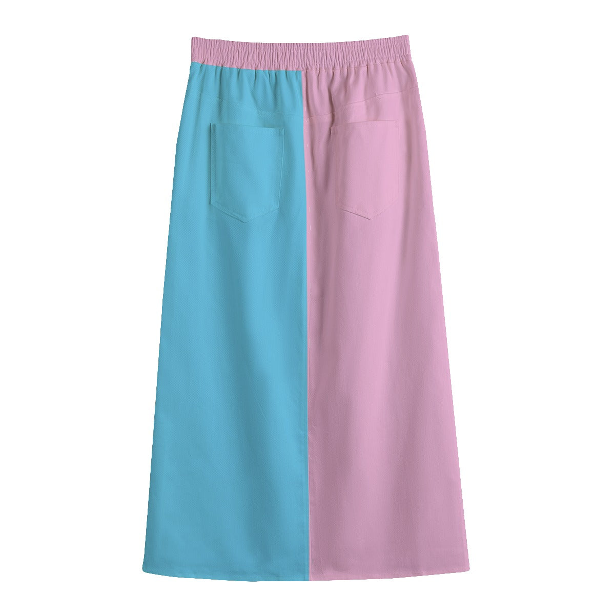 Plus Size Blue Pink White l'Paris Pride Long Mid-Slit-Front Pocket Skirt