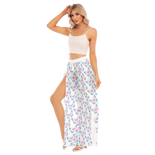 Blue Pink White Pride Split Chiffon Beach Palazzo