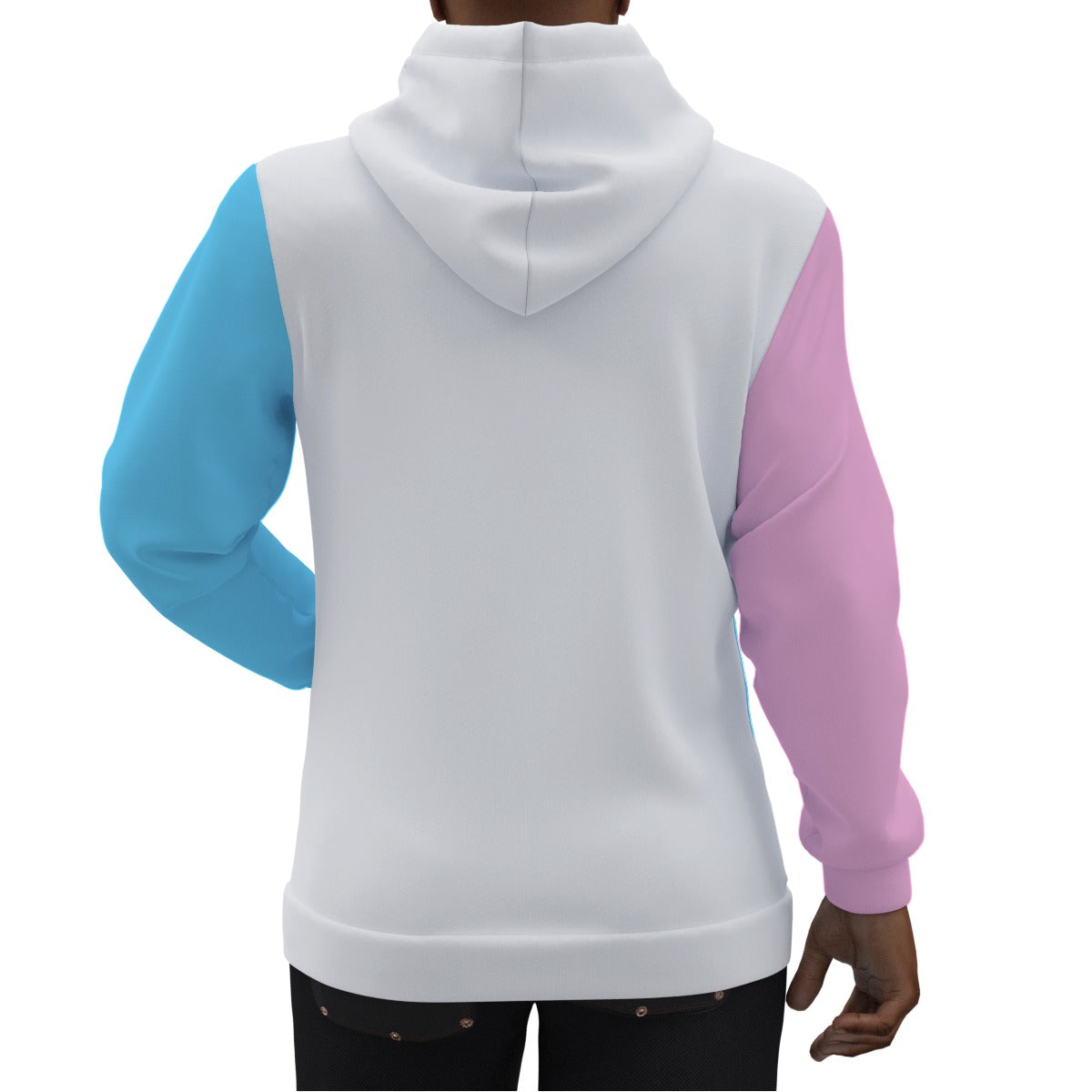 Plus Size Blue Pink White Pride Hooded Pullover