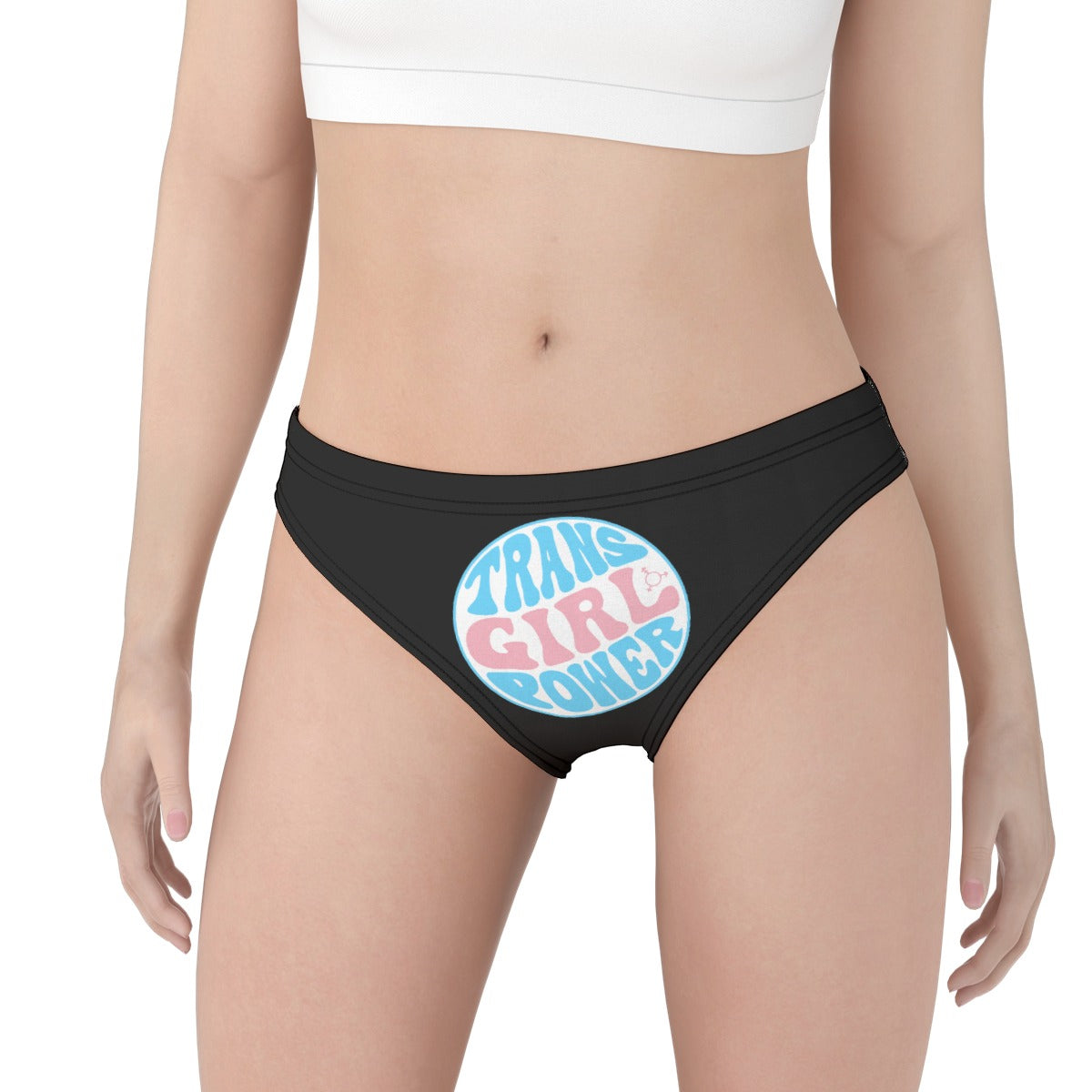Plus Size All-Over Print Blue Pink White Knickers