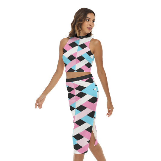 Tank Top & Split High Skirt Set