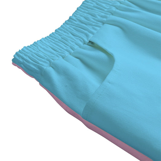 Plus Size Blue Pink White l'Paris Pride Long Mid-Slit-Front Pocket Skirt