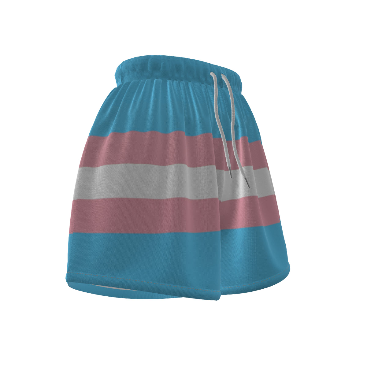 Blue Pink White All-Over Trans Pride Colors/White Gym Shorts