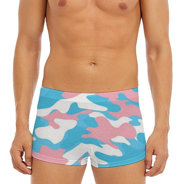 Trans Coloured Trans Pride Camouflage Skinny-Fitting Boyfriend Short Boxers