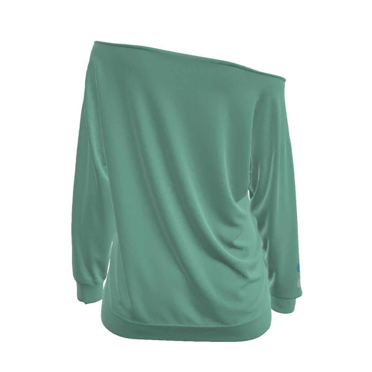 Blue Pink White Pride 'Five Dots' Mint Off-Shoulder Sweatshirt