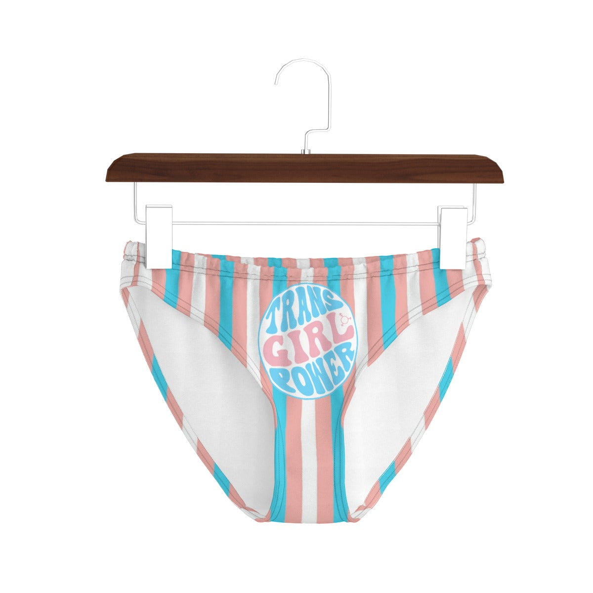 Plus Size All-Over Print Blue Pink White Knickers