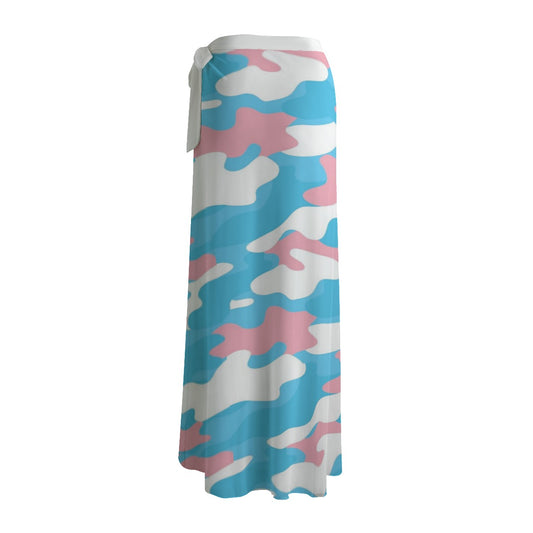 Blue Pink White Pride Camouflage Ultra-Soft Sheer Chiffon Skirt