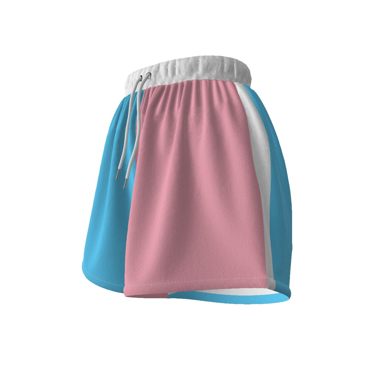 Blue Pink White Trans Pride Colors/White Gym Shorts