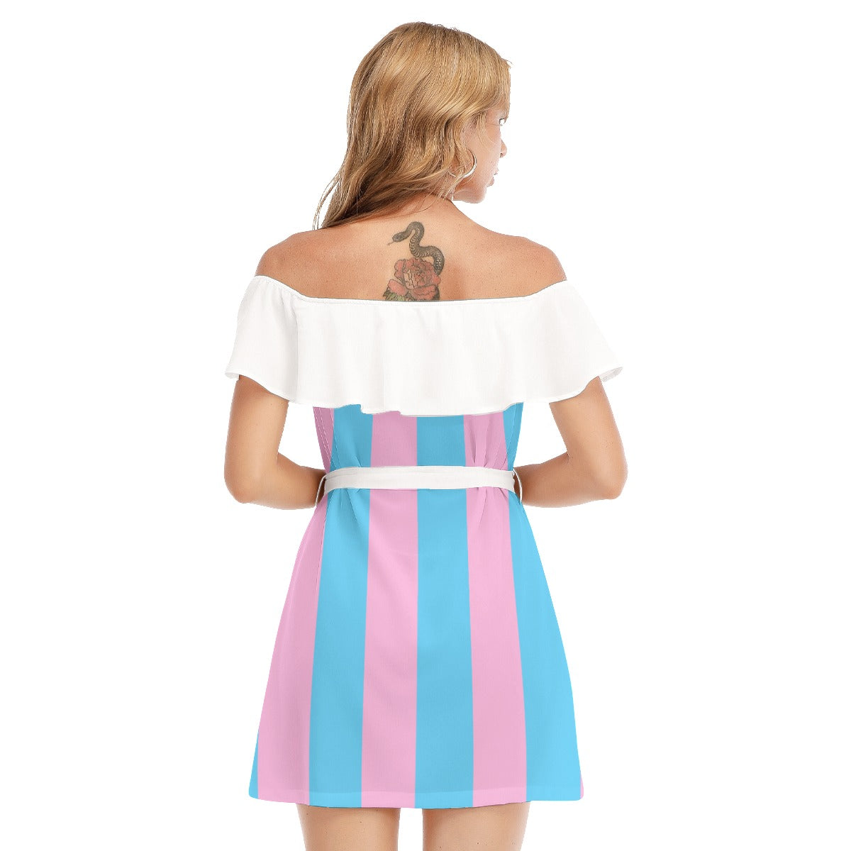 Teen (BluePinkWhite Pride) Ice-Cream Chiffon Ruffle Dress