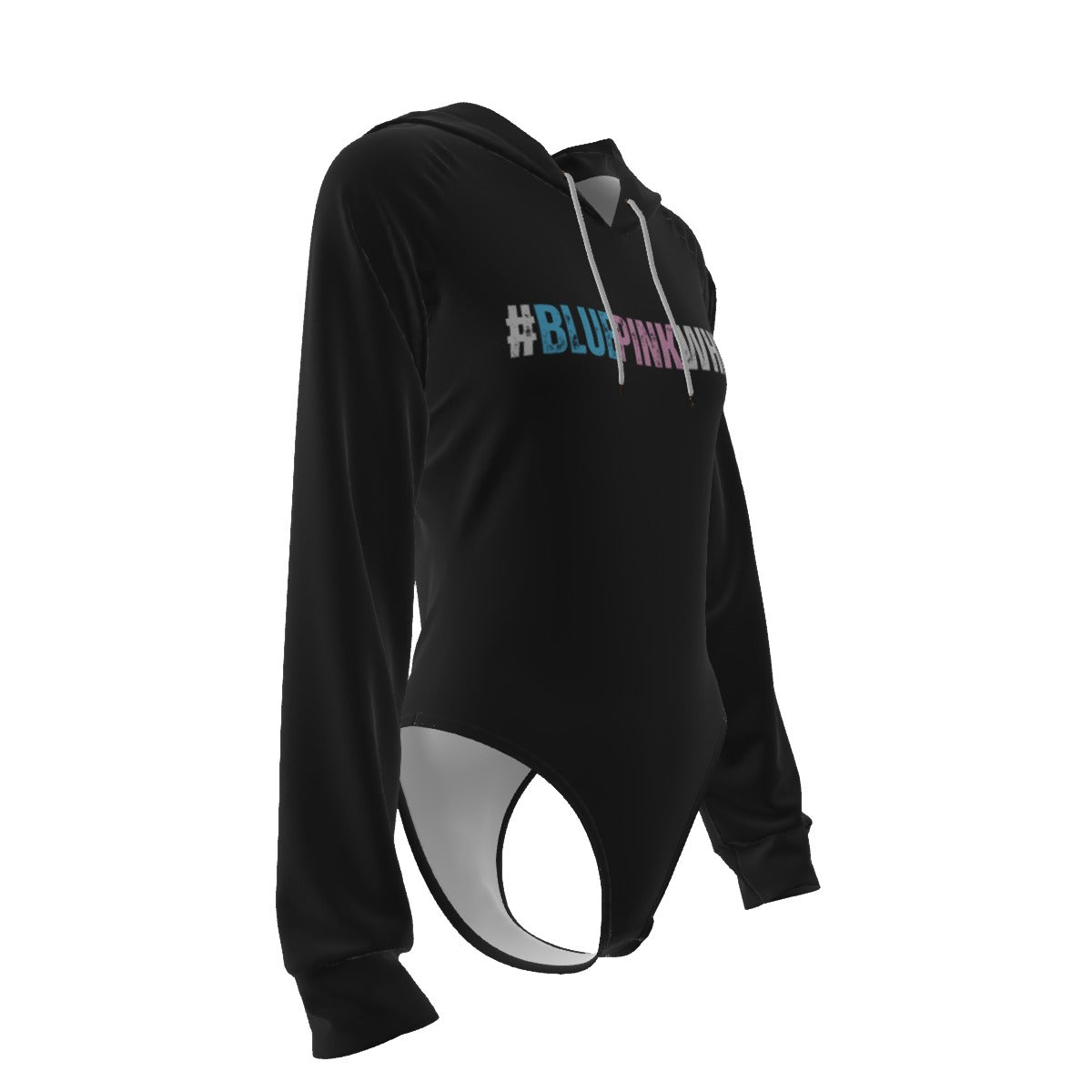 Teen #BLUEPINKWHITE hashtag Hooded Bodysuit