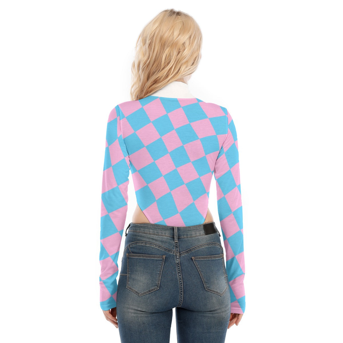 Teen Blue Pink White Pride Circus Check Long-Sleeve Body