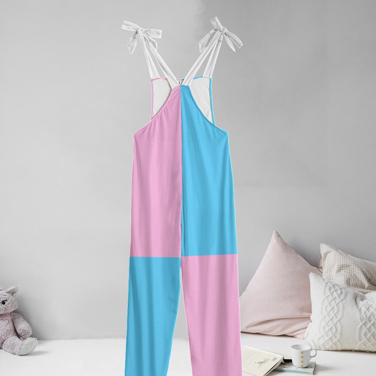 Blue Pink White Pride Quartered Casual Lightweight Dungaree